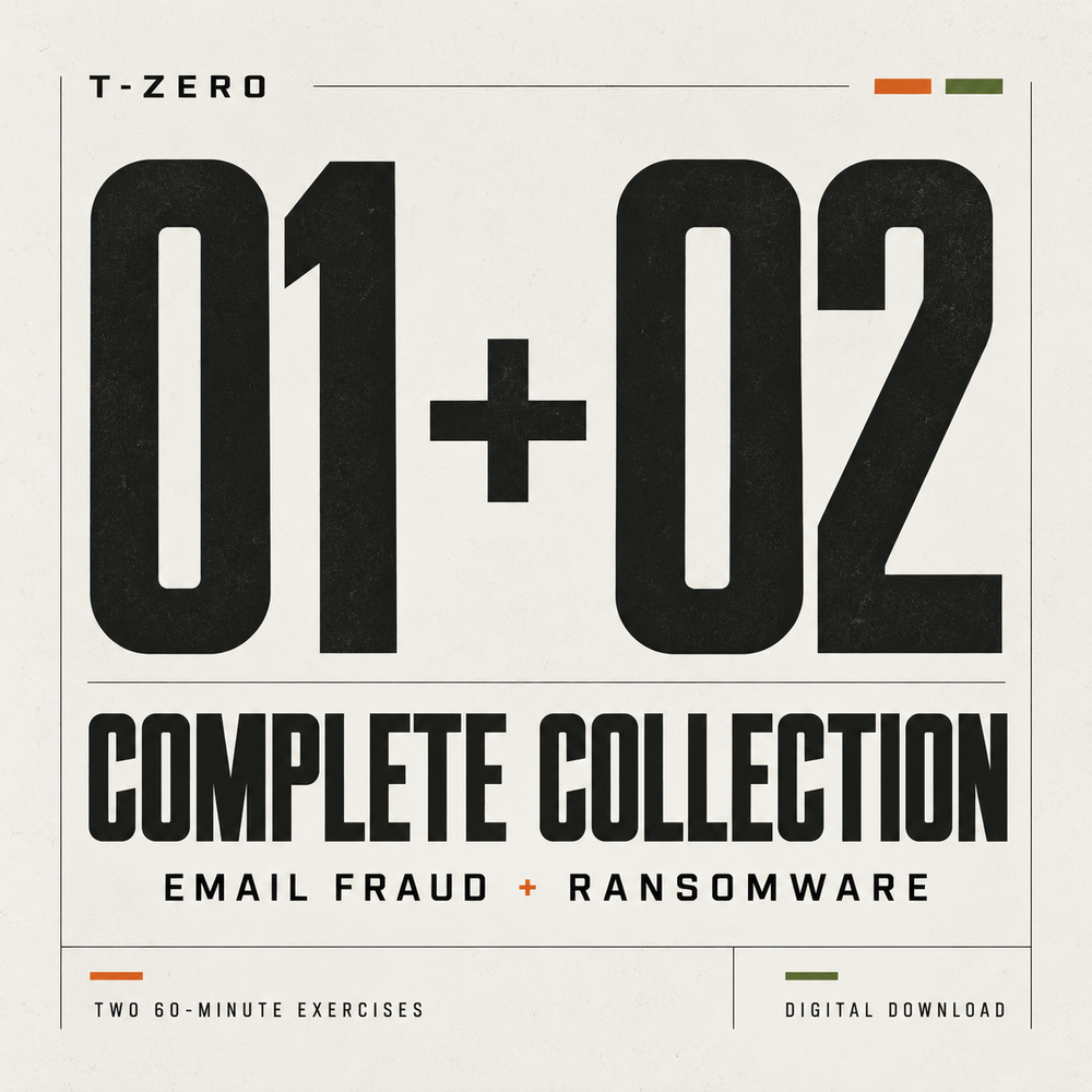 T-ZERO Complete Collection with Email Fraud and Ransomware digital tabletop exercises